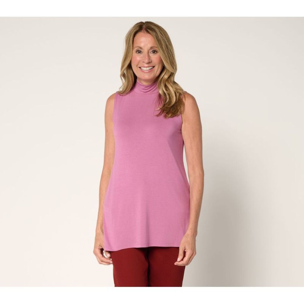 LEGO Women's Top Sz 2XS (XXS) Sleeveless Mock Neck Pink A728803